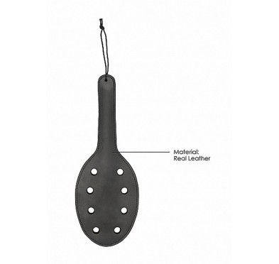 Saddle Leather Paddle With 8 Holes - Black